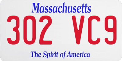 MA license plate 302VC9