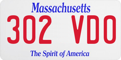 MA license plate 302VD0