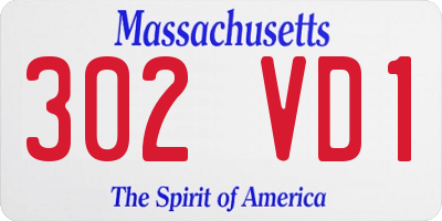 MA license plate 302VD1