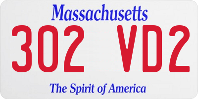 MA license plate 302VD2