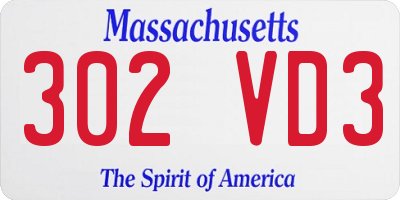 MA license plate 302VD3