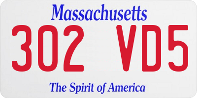 MA license plate 302VD5
