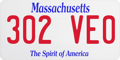 MA license plate 302VE0
