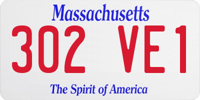 MA license plate 302VE1