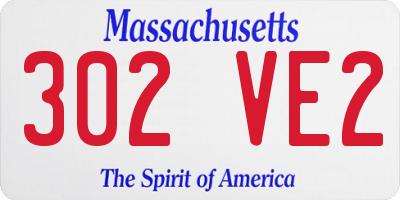 MA license plate 302VE2