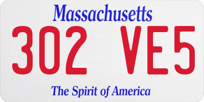 MA license plate 302VE5