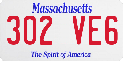 MA license plate 302VE6