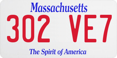 MA license plate 302VE7