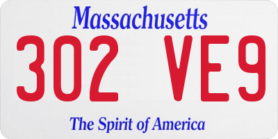MA license plate 302VE9