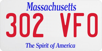 MA license plate 302VF0