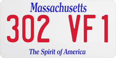 MA license plate 302VF1