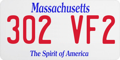 MA license plate 302VF2