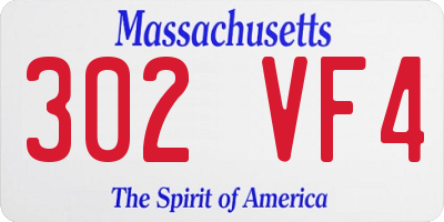 MA license plate 302VF4