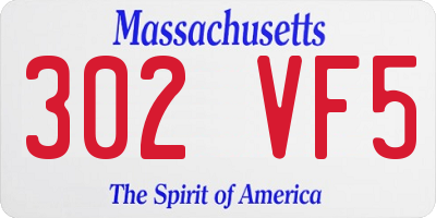 MA license plate 302VF5