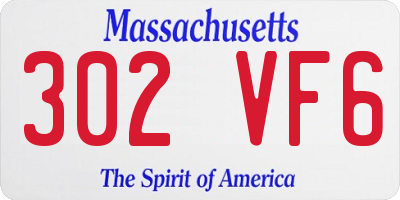 MA license plate 302VF6