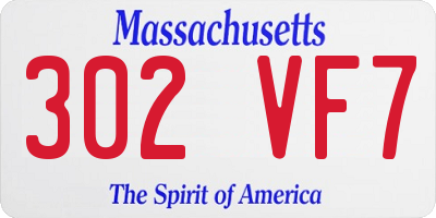 MA license plate 302VF7