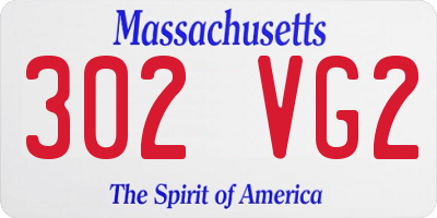 MA license plate 302VG2