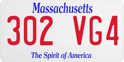 MA license plate 302VG4