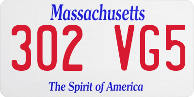MA license plate 302VG5