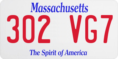 MA license plate 302VG7