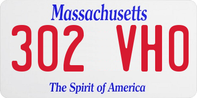 MA license plate 302VH0
