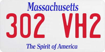 MA license plate 302VH2