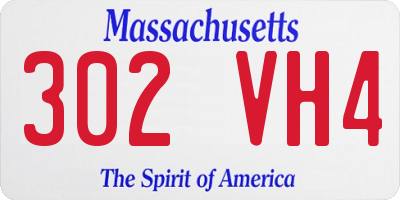 MA license plate 302VH4