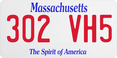 MA license plate 302VH5