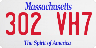 MA license plate 302VH7