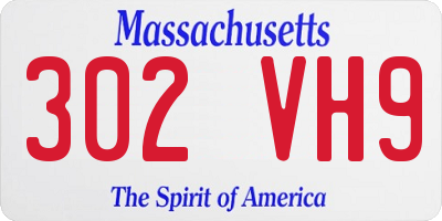 MA license plate 302VH9