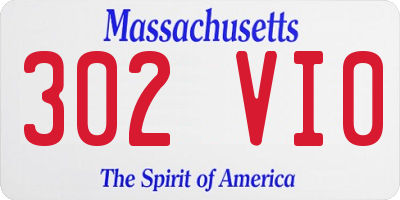 MA license plate 302VI0
