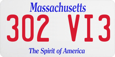 MA license plate 302VI3