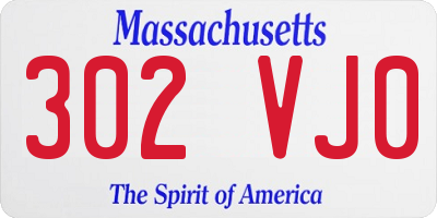 MA license plate 302VJ0