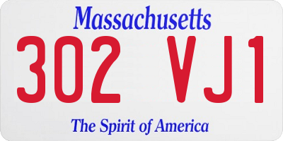 MA license plate 302VJ1