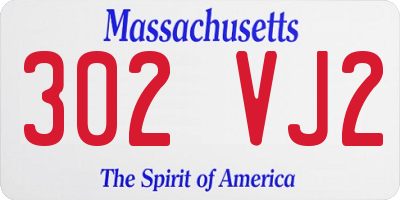 MA license plate 302VJ2