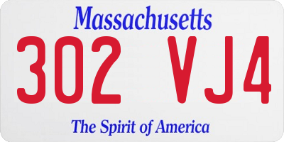 MA license plate 302VJ4