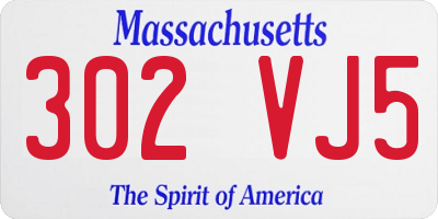 MA license plate 302VJ5