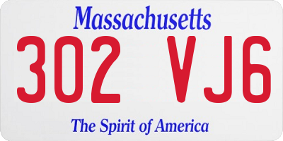 MA license plate 302VJ6