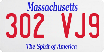 MA license plate 302VJ9