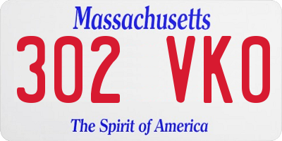MA license plate 302VK0