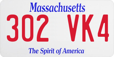 MA license plate 302VK4