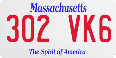 MA license plate 302VK6