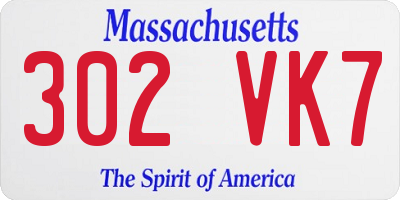 MA license plate 302VK7