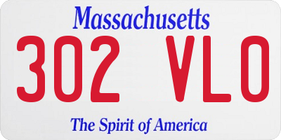 MA license plate 302VL0