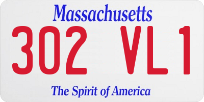 MA license plate 302VL1