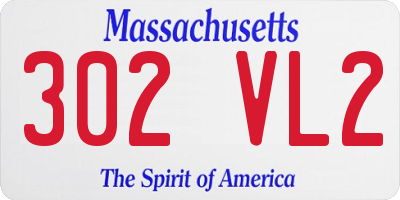 MA license plate 302VL2