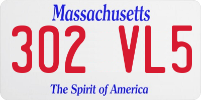 MA license plate 302VL5