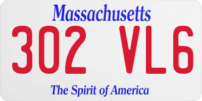 MA license plate 302VL6