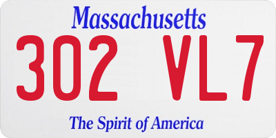 MA license plate 302VL7