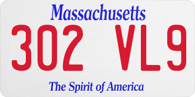MA license plate 302VL9